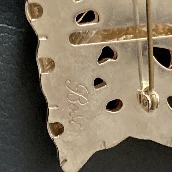 Vintage Silver & Gold Two Tone Giraffe Herd Safari Pin Brooch & Earrings Bosi - Picture 5 of 10